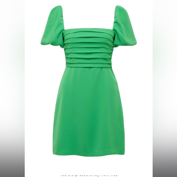 NWT Forever New | Green Kamilla A-Line Gathered Mini - Picture 7 of 12